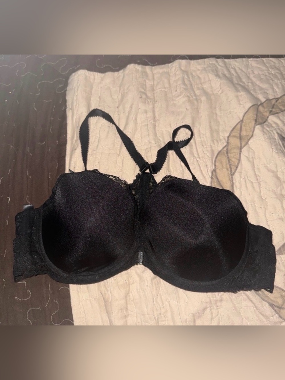 Sexy Black Lace-Trim Convertible T-Shirt Bra